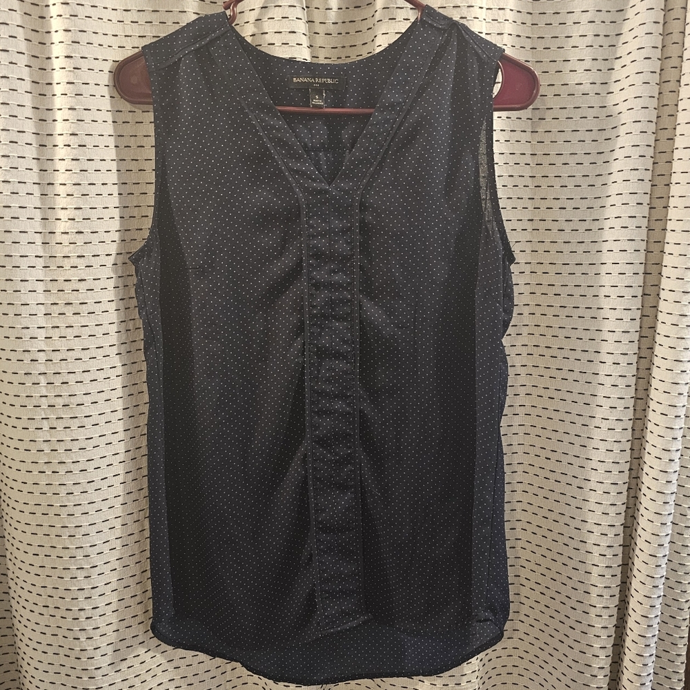 Banana Republic Navy Sleeveless Blouse